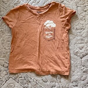 Old Navy Terracotta Kids Tee with Floral Pocket